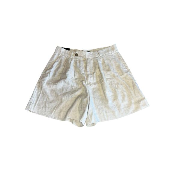 Banana Republic Linen blend Shorts woman’s 6 cream Chino Khaki vacation - Picture 1 of 6